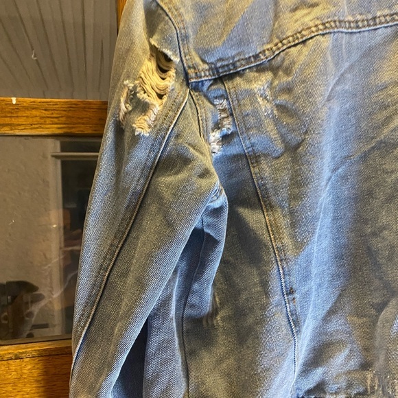 Ci Sono Denim Jacket Sz M Distressed Ripped Light Blue Model DJK53 Womens L - Picture 7 of 10